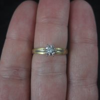 Simple Vintage 10K Diamond Illusion Solitaire Engagement Ring Size 6