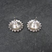 Vintage 980 Sterling Purple Enamel Flower Earrings