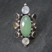 Huge Chalcedony Moonstone Ring Sz 8 Nicky Butler Limited Edition