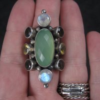 Huge Chalcedony Moonstone Ring Sz 8 Nicky Butler Limited Edition