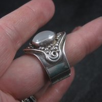 Sterling Sajen Moonstone Iolite Ring Size 7.5