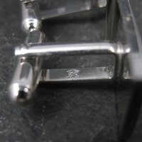 Estate Silvertone Engravable Cufflinks