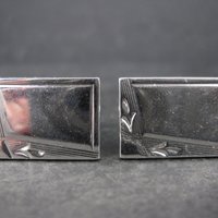 Estate Silvertone Engravable Cufflinks