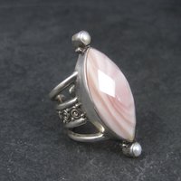 Estate Sajen Sterling Pink Mother of Pearl Ring Size 7