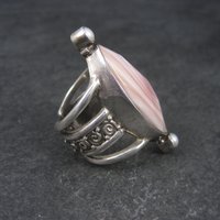 Estate Sajen Sterling Pink Mother of Pearl Ring Size 7