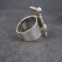 Vintage Sajen Sterling Abalone Amethyst Peridot Ring Size 7