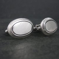 Vintage Engravable Silvertone Cufflinks