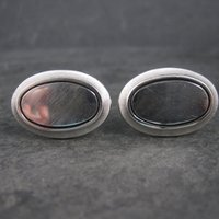 Vintage Engravable Silvertone Cufflinks