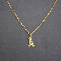 Vintage Donald Duck Pendant Necklace Kids Licensed Disney Enamel
