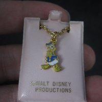 Vintage Donald Duck Pendant Necklace Kids Licensed Disney Enamel