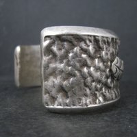 Turquoise Cuff Bracelet 6.25 Inches Heavy Vintage Native American Sandcast Aztec