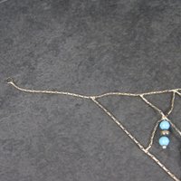 Vintage Sterling Turquoise Bead Liquid Slave Bracelet 7 Inches