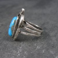 Vintage Southwestern Sterling Turquoise Ring Size 7