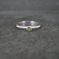 Simple Sterling Peridot Ring Size 9 Clyde Duneier