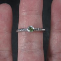 Simple Sterling Peridot Ring Size 9 Clyde Duneier