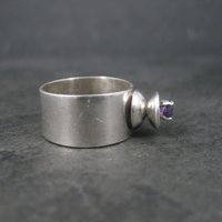 Vintage Sterling High Set Amethyst Ring Size 6.5