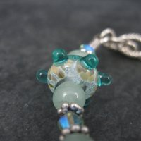 Art Glass Green Lampwork Toggle Bracelet 8 Inches
