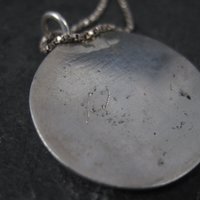 Vintage Sterling Praying Hands Pendant Necklace
