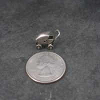 Tiny Antique Mexican Sterling Articulated Baby Stroller Charm