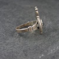 Vintage Southwestern Sterling Paua Shell Feather Ring Size 5.5
