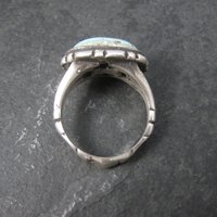 Unusual Vintage Sterling Turquoise Ring Size 9.75