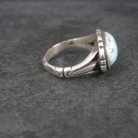Unusual Vintage Sterling Turquoise Ring Size 9.75