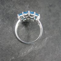 Vintage Topaz Flower Ring Size 7 Sterling