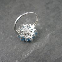 Vintage Topaz Flower Ring Size 7 Sterling