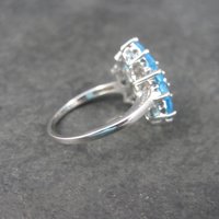 Vintage Topaz Flower Ring Size 7 Sterling