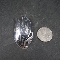 Vintage Siam Sterling Niello Goddess Brooch