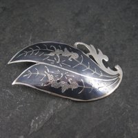 Vintage Siam Sterling Niello Goddess Brooch