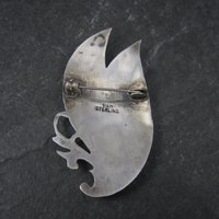 Vintage Siam Sterling Niello Goddess Brooch