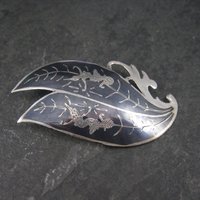 Vintage Siam Sterling Niello Goddess Brooch