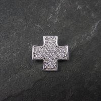 Retro Sterling Cz Maltese Cross Pendant