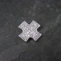 Retro Sterling Cz Maltese Cross Pendant