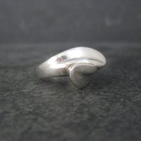Vintage Sterling Flower Petal Crossover Ring Size 7