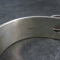Heavy Southwestern Sterling Citrine Cuff Bracelet 6.5 Inches