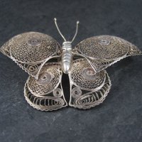 Estate Spun Sterling Butterfly Brooch