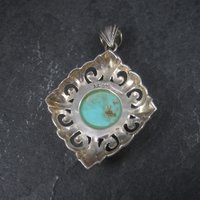 Vintage 90s Sterling Turquoise Pendant Thailand