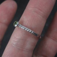 Simple Sterling Peridot Ring Size 9 Clyde Duneier