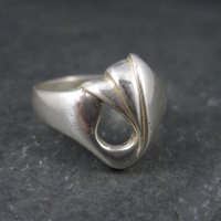 Vintage Modernist Sterling Tulip Ring Size 10
