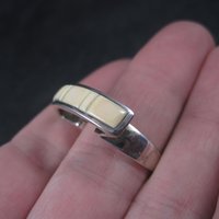 Unique Southwestern Sterling Angel Skin Coral Inlay Ring Size 6