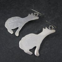 Vintage Southwestern Sterling Coyote Turquoise Earrings