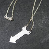Vintage Blue White Guilloche Rose Arrow Pendant Necklace New Old Stock