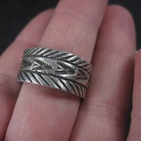 Wide Vintage Southwestern Sterling Band Ring Available in Sizes 8 and 10 Nathan Lovato