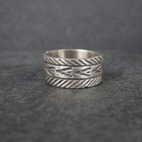 Wide Vintage Southwestern Sterling Band Ring Available in Sizes 8 and 10 Nathan Lovato