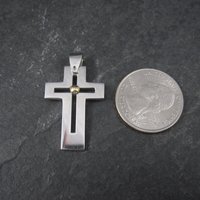 Stainless Steel 18K Gold Cross Pendant
