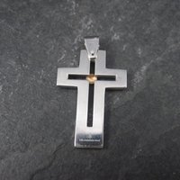 Stainless Steel 18K Gold Cross Pendant