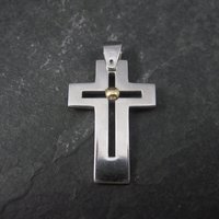 Stainless Steel 18K Gold Cross Pendant