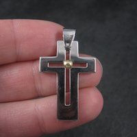 Stainless Steel 18K Gold Cross Pendant